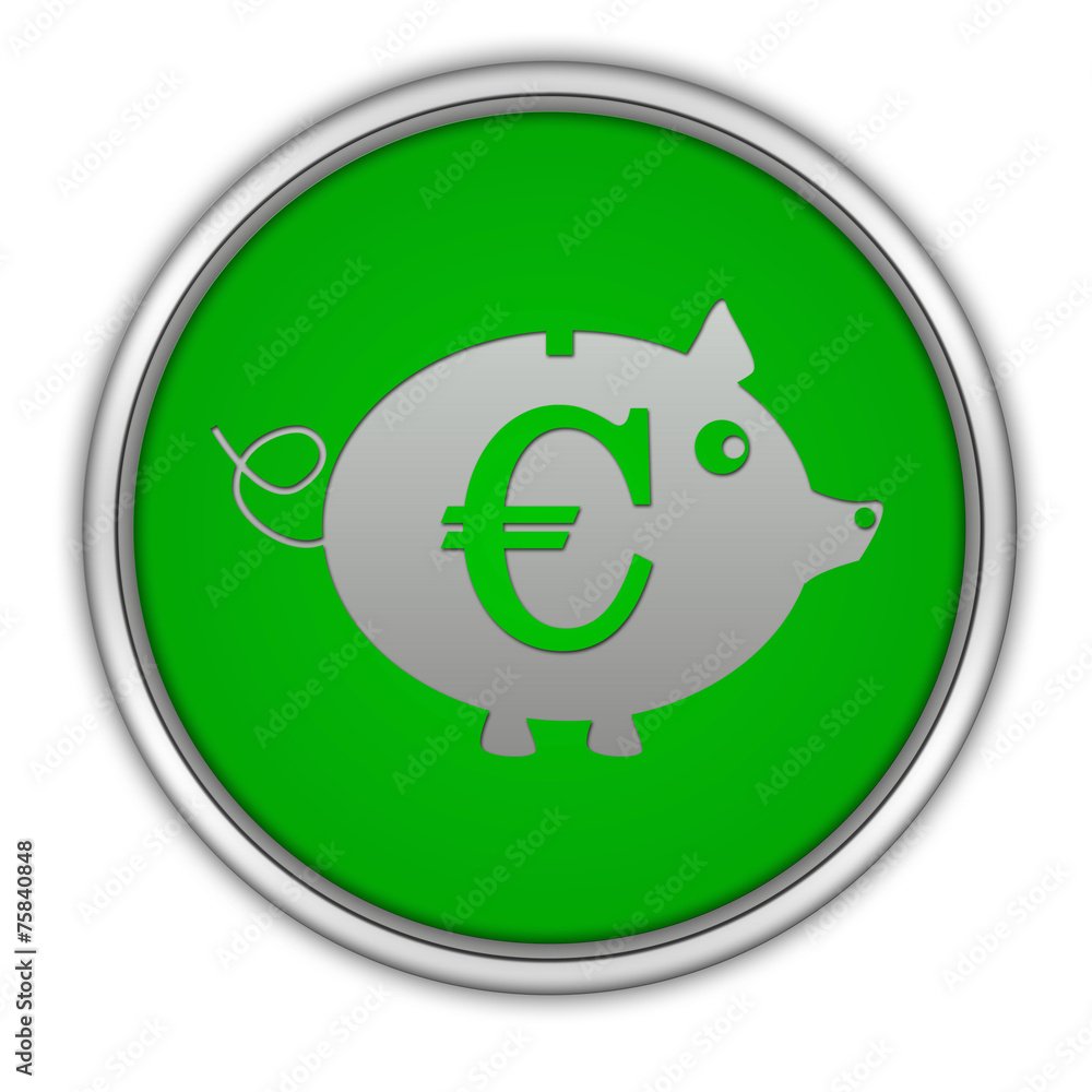 euro pig circular icon on white background euro pig circular icon on white background