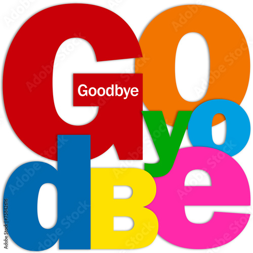 "GOODBYE" Letter Collage (farewell card good luck travel)