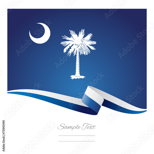 South Carolina flag ribbon vector