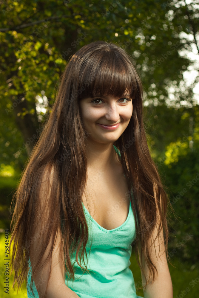 outdoor portrait of beautiful girl with sincere cute smile outdoor portrait of beautiful girl with sincere cute smile