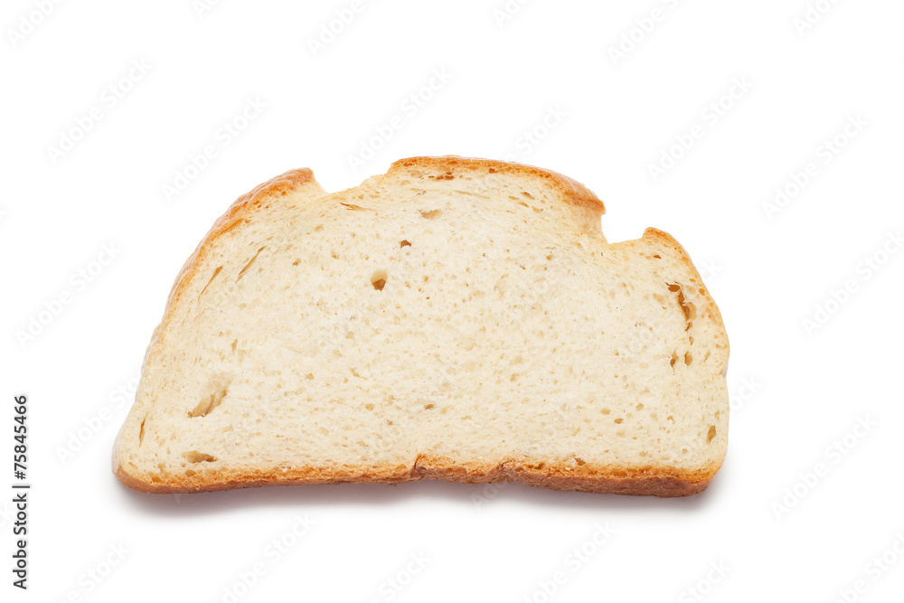 piece of bread isolated over white background