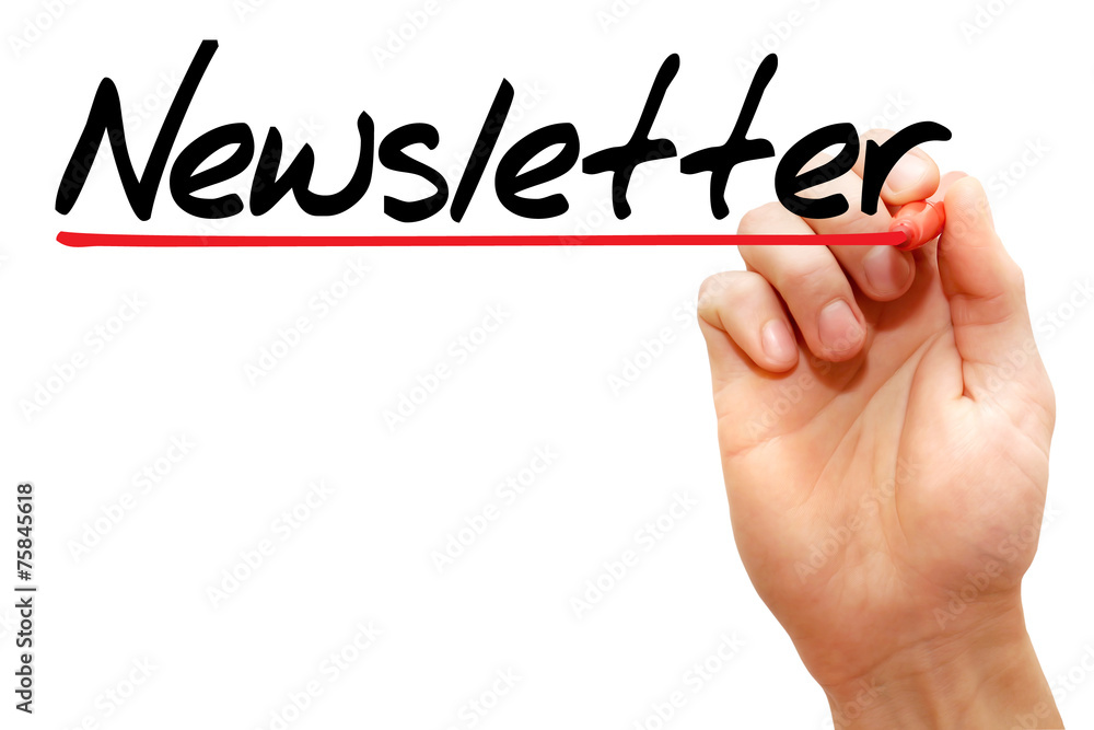 Hand writing Newsletter with marker, business concept Hand writing Newsletter with marker, business concept