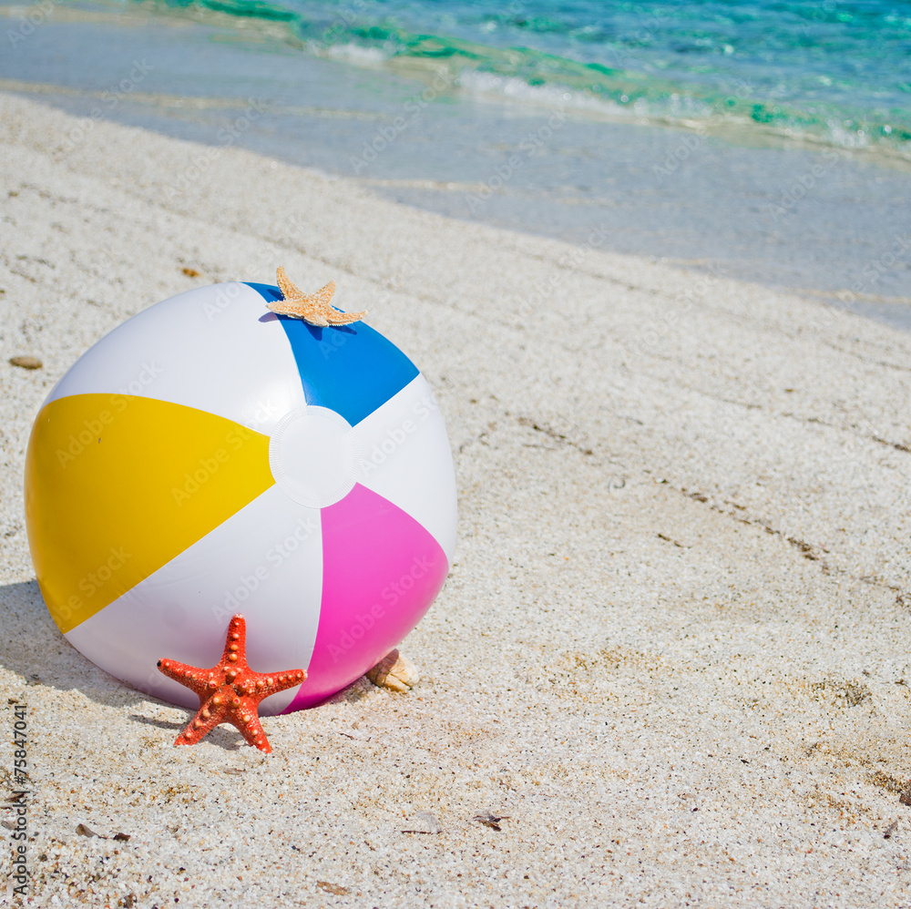 beach ball with starfish