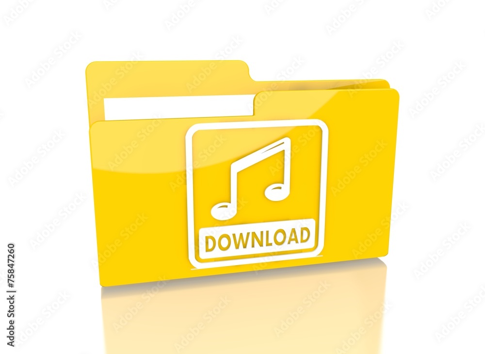 file folder with music download sign file folder with music download sign