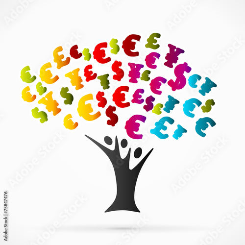 Abstract logo with money tree