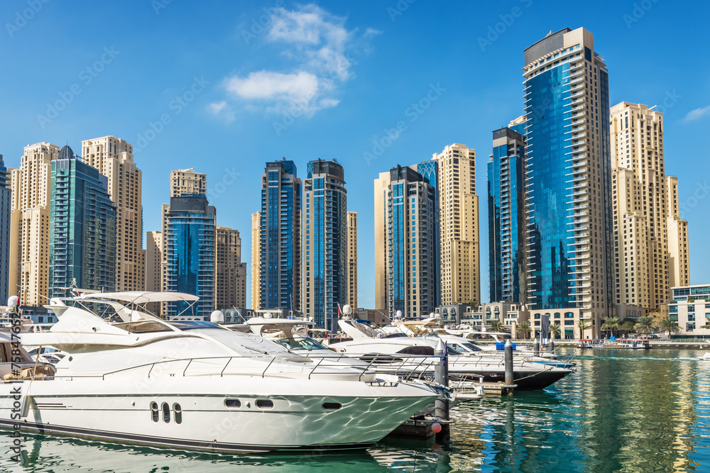 Yachts at Dubai Marina, United Arab Emirates, Middle East