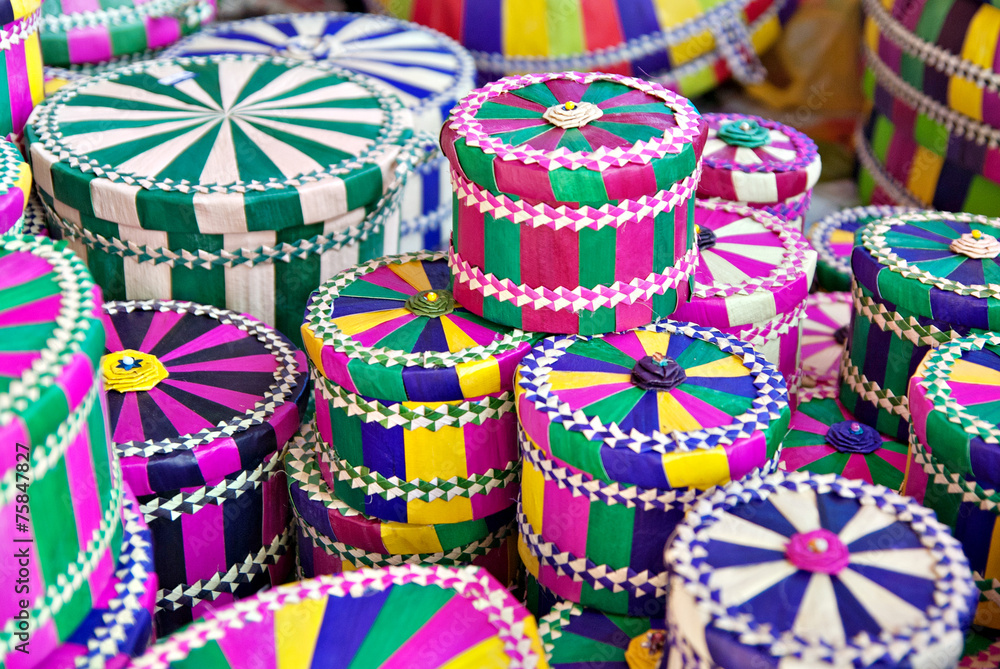 Unique vibrant handwoven traditional Bajau gift box Unique vibrant handwoven traditional Bajau gift box