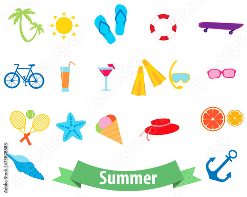 Summer icon set