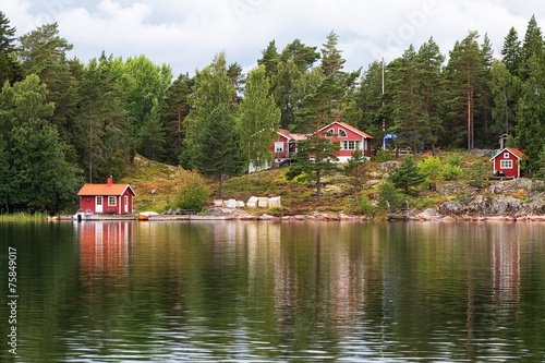 Typical red summer cottages...