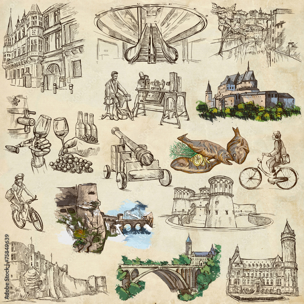 Naklejka premium Luxembourg Travel - Full sized drawings
