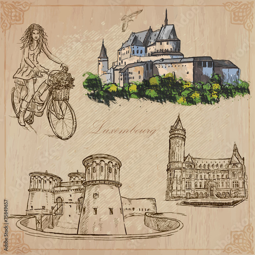 Luxembourg - an hand drawn vector pack