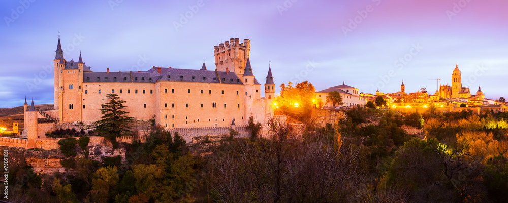 twilight  panorama of  Segovia