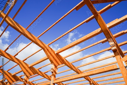 Neubau eines Rindviehstalles,  Holzbau - Nagelbinderkonstruktion