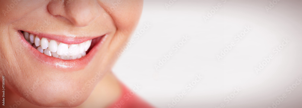 Naklejka premium Happy woman smile.