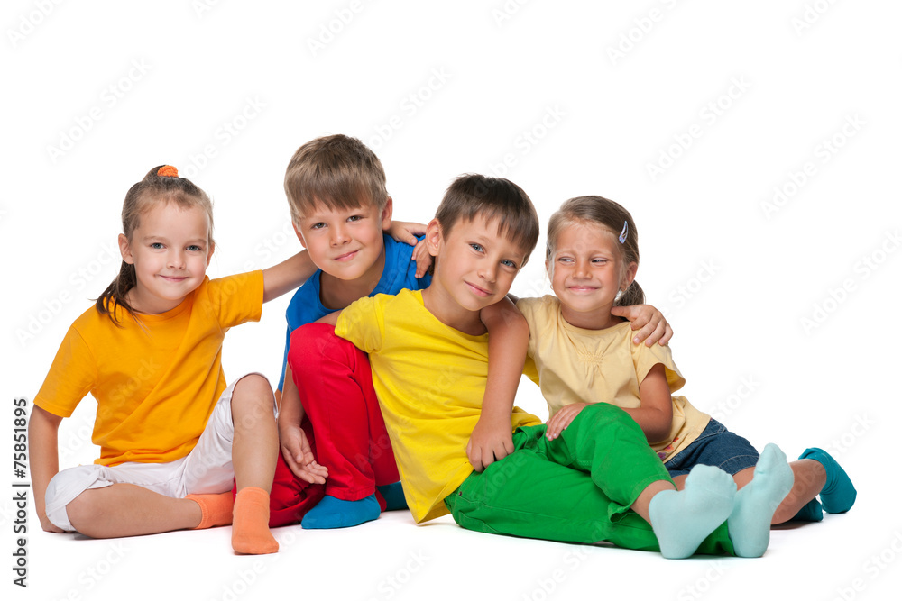 Four cheerful kids Four cheerful kids
