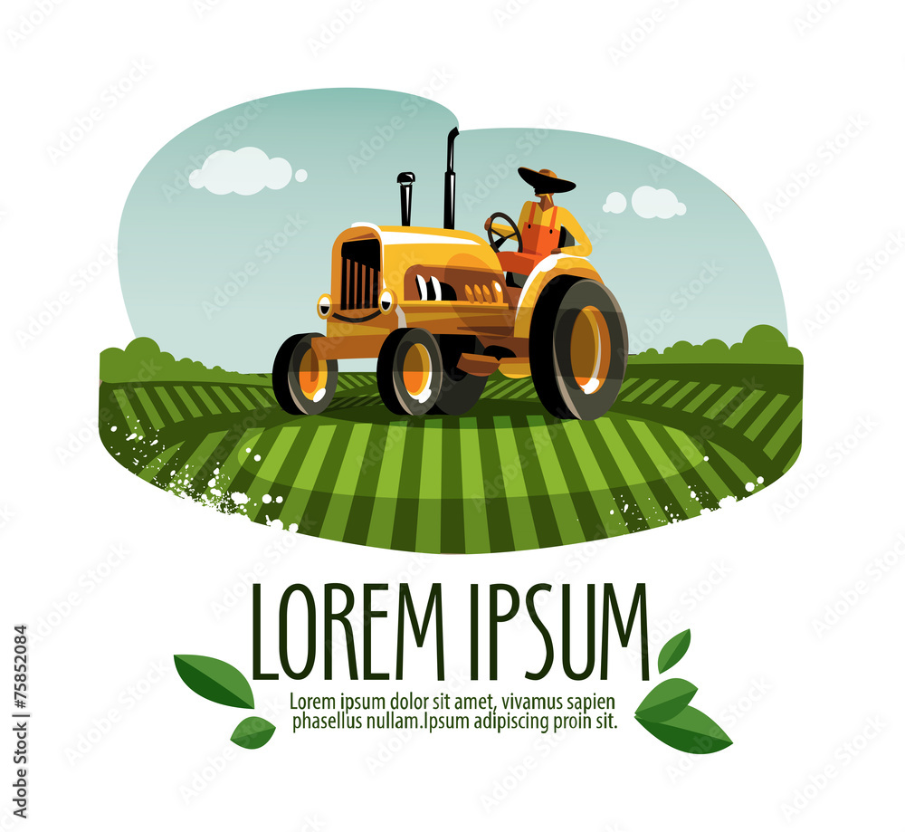 tractor vector logo design template. harvest or farm icon. Stock Vector ...