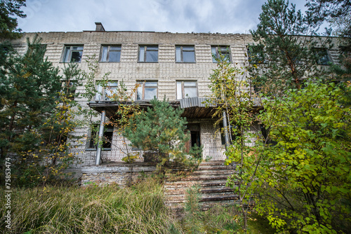 Building in Chernobyl-2 military base, Chernobyl Zone, Ukraine