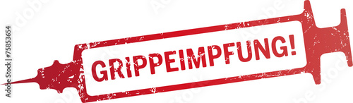 stempel Grippeimpfung in Spritzenform