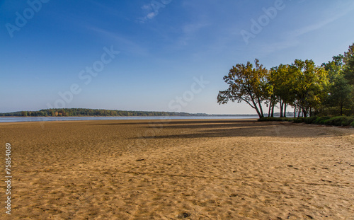 Sandy shore of Rozmberk pond-Trebon Czech Republic