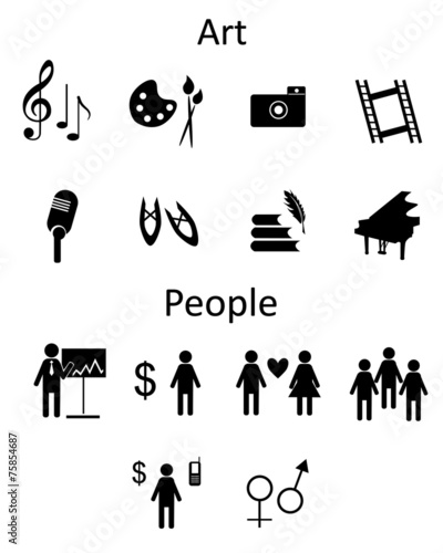 icons Art People black