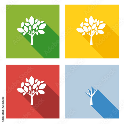 Four seasons in flat design
