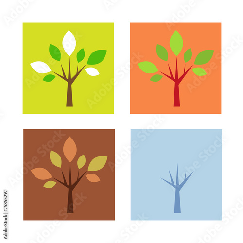 Four seasons in flat design