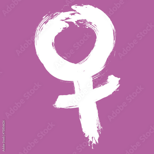 Weltfrauentag, Venus, Symbol, Pinselstrich, Vektor
