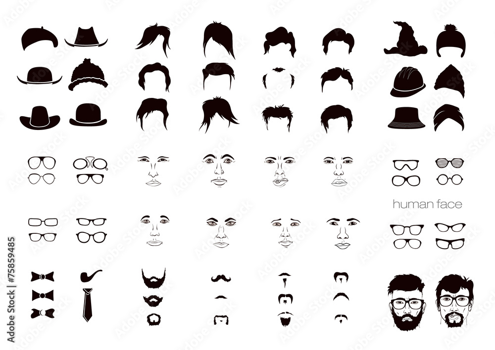 Obraz premium elements of a person's face men