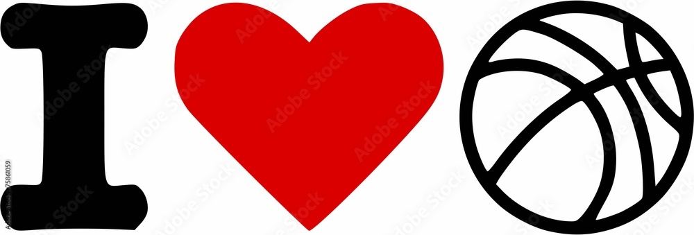 Obraz premium i Love heart Basketball Icon