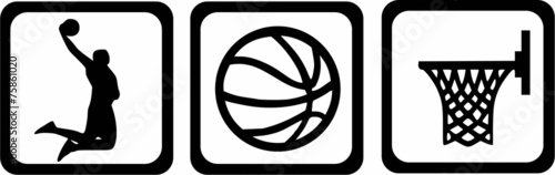 Basketball Icons Player Ball Basket