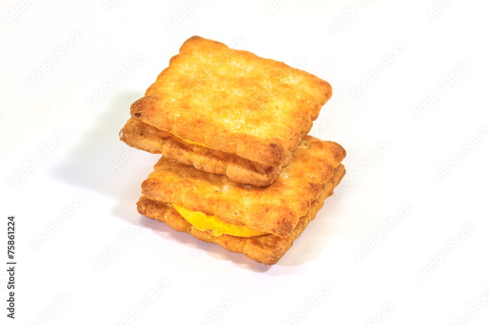 Sandwich biscuits on white background Sandwich biscuits on white background
