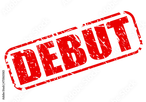 Debut red stamp text