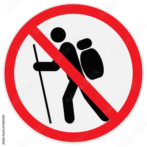 No, hiking, sign