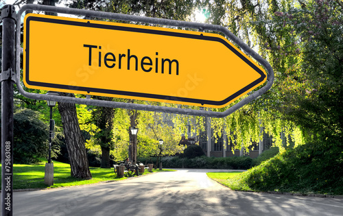 Strassenschild 25 - Tierheim