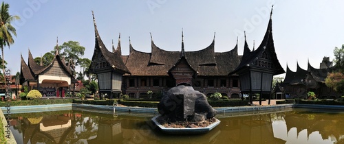 Traditional house on West Sumatra, Indonesia photo
