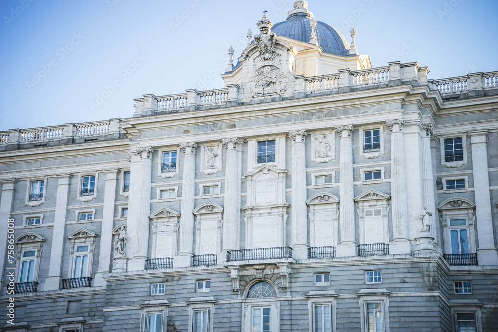 Royal Palace of Madrid, located in the area of the Habsburgs, cl