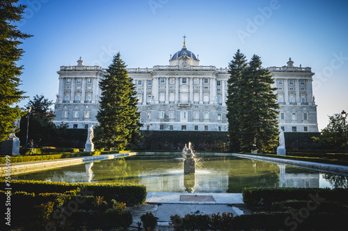 Fountain, Sabatini Gardens in the Royal Palace in Madrid, classi
