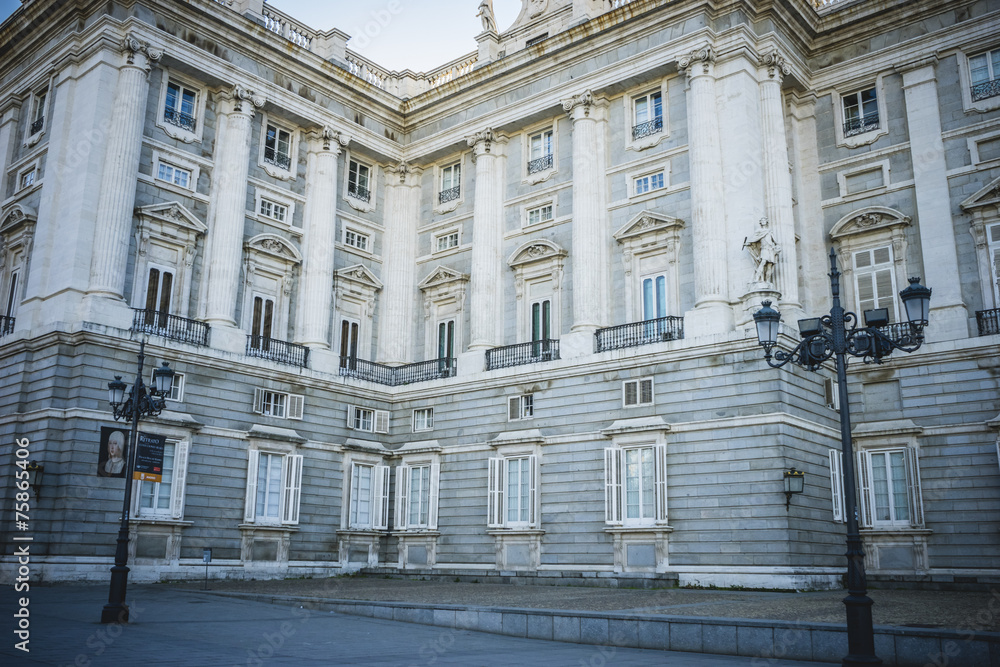 Royal Palace of Madrid, located in the area of the Habsburgs, cl