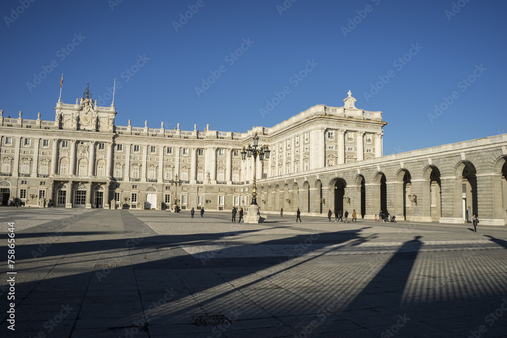 Main courtyard of the royal palace in Madrid, Spain, architectur