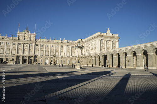 Main courtyard of the royal palace in Madrid, Spain, architectur