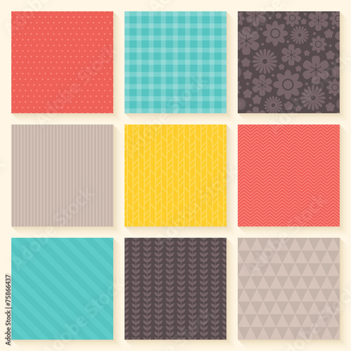 Spring and easter holiday seamless pattern set