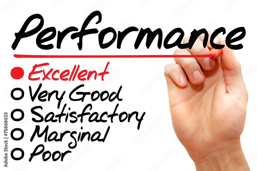 Hand writing Performance evaluation form, business concept Hand writing Performance evaluation form, business concept