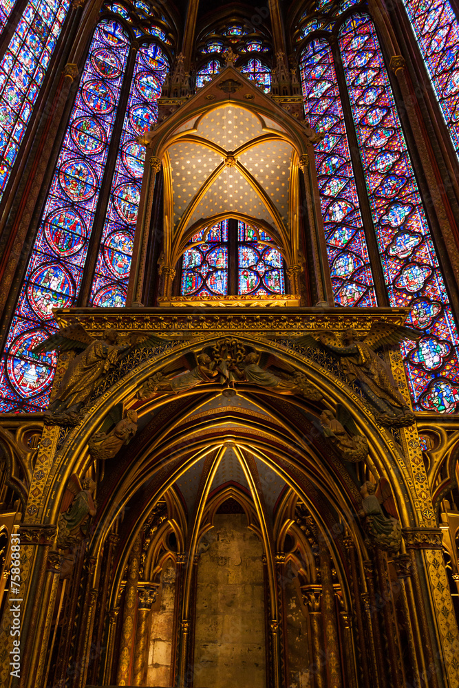 Interiors of the Sainte-Chapelle (Holy Chapel)