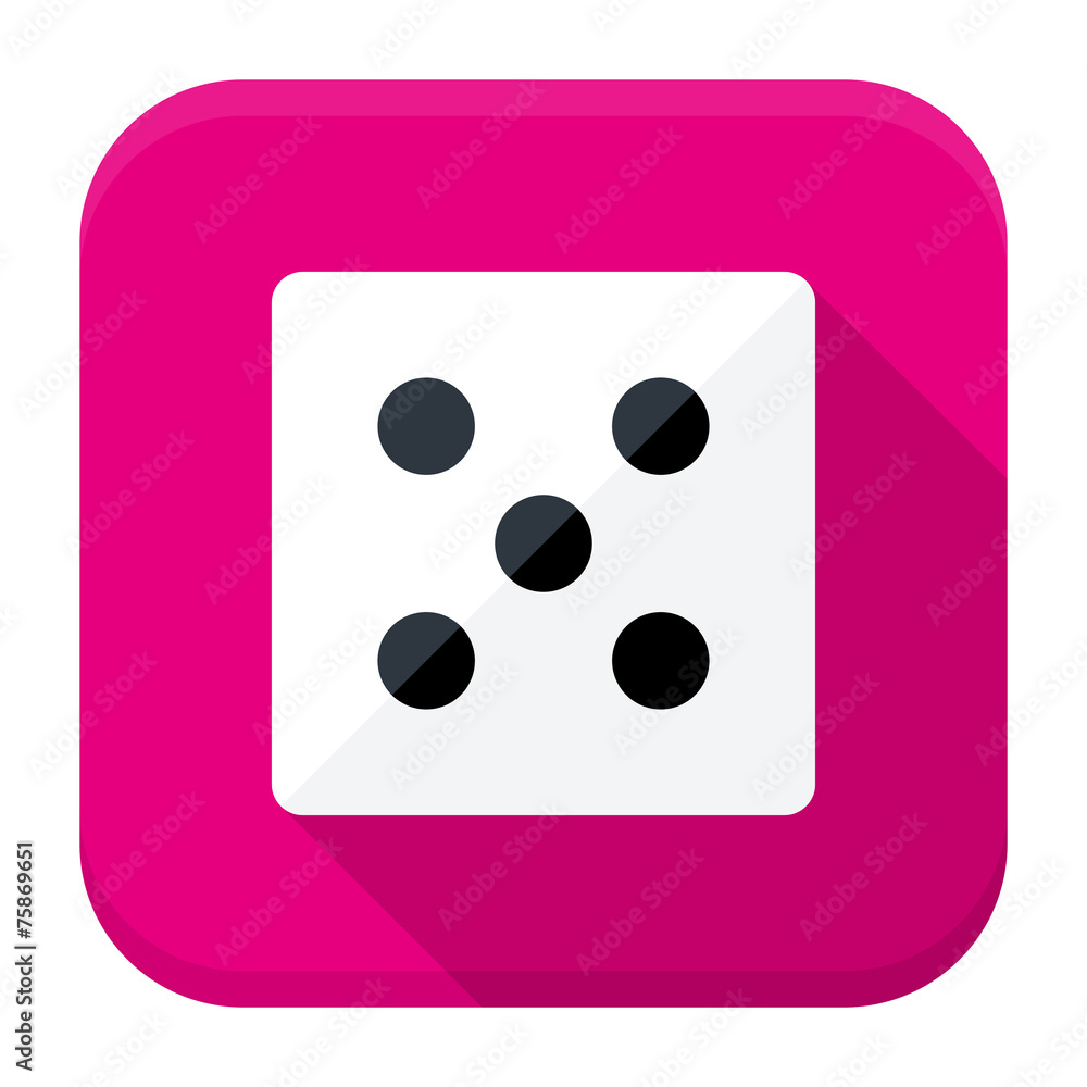 Game dice flat app icon with long shadow Game dice flat app icon with long shadow
