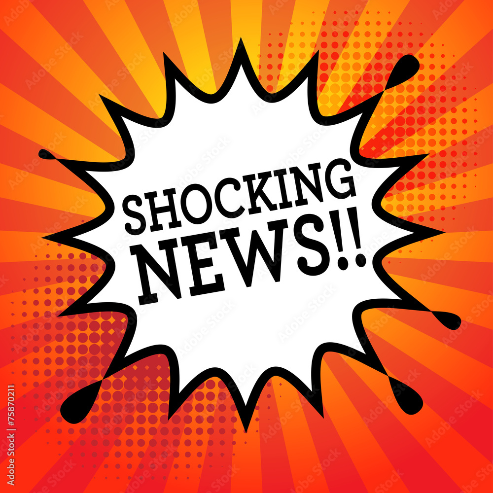 Comic book explosion with text Shocking News, vector Comic book explosion with text Shocking News, vector