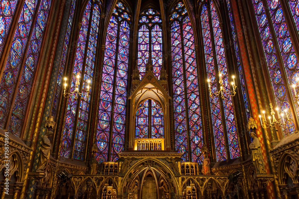 Interiors of the Sainte-Chapelle (Holy Chapel)
