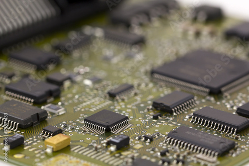 Microchips in a motherboard