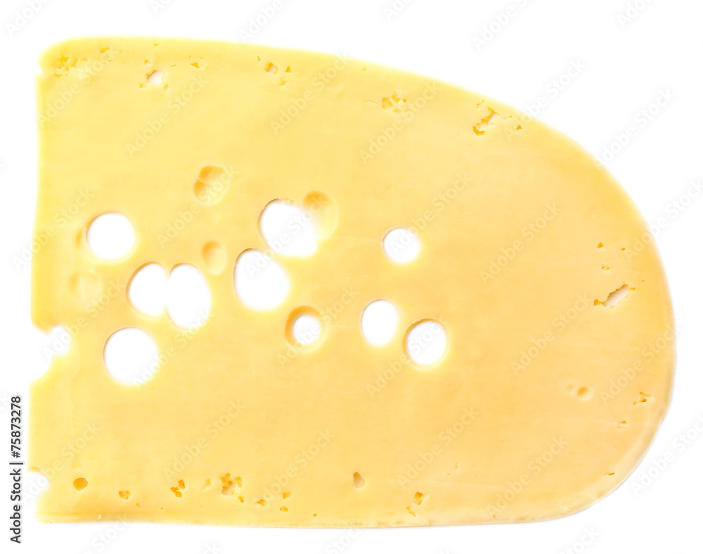 Sliced cheese isolated on white background Sliced cheese isolated on white background