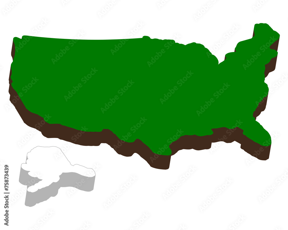 volumetric map of America volumetric map of America