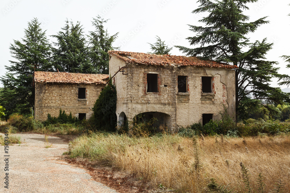 ruined buildings in abandoned monastery ruined buildings in abandoned monastery